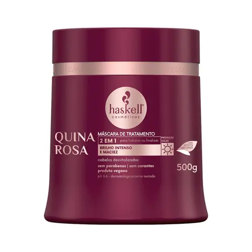 MÁSCARA DE TRATAMENTO HASKELL QUINA ROSA - BRILHO INTENSO E MACIEZ 500G