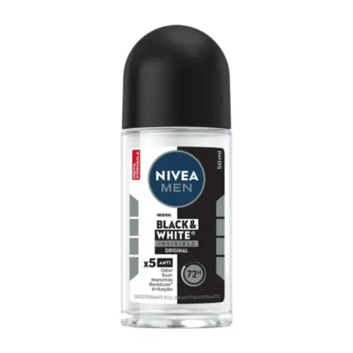 DESODORANTE ROLL ON NIVEA MEAN INVISISBLE BLACK & WHITE 50ML