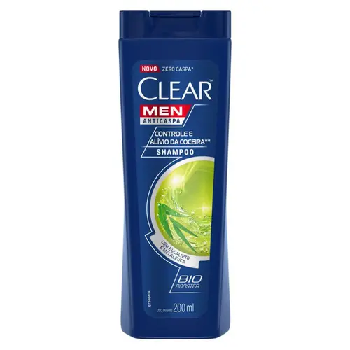 SHAMPOO ANTICASPA CLEAR MEN CONTROLE E ALIVIO DA COCEIRA 200ML