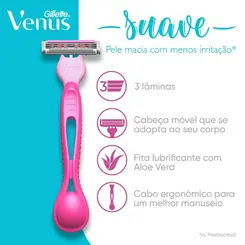 APARELHO DE DEPILAR GILLETTE VENUS SUAVE SENSITIVE 2 UNIDADES