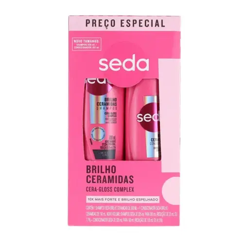 KIT SEDA BRILHO CERAMIDAS SHAMPOO 300ML + CONDICIONADOR 190ML