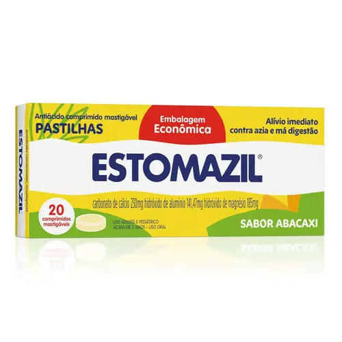 ESTOMAZIL ABACAXI COM 20 PASTILHAS MASTIGÁVEIS