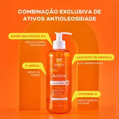 GEL DE LIMPEZA DARROW ACTINE - PELES OLEOSAS A ACNEICAS 240G