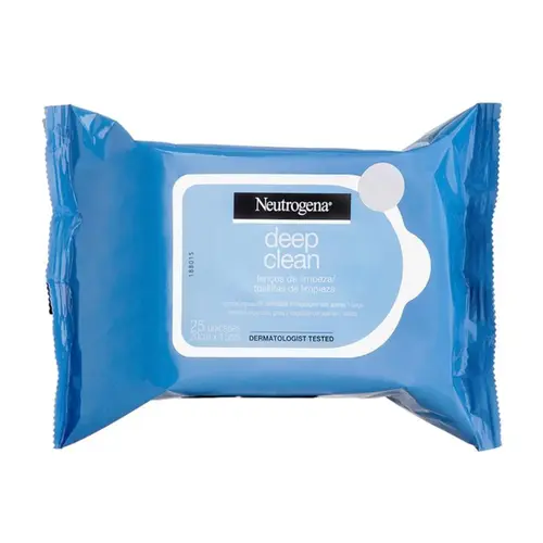 LENÇO DEMAQUILANTE NEUTROGENA DEEP CLEAN COM 25 UNIDADES
