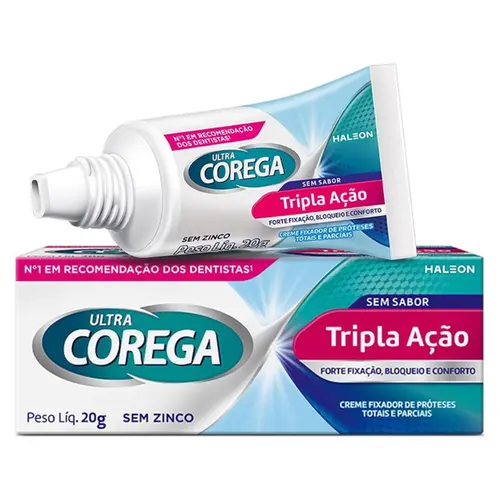 COREGA ULTRA CREME FIXADOR DE DENTADURA SEM SABOR 19G