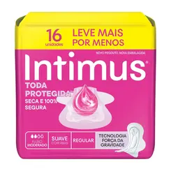 ABSORVENTE INTIMUS SUAVE COM ABAS 16 UNIDADES