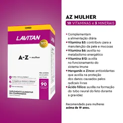 MULTIVITAMINICO LAVITAN AZ MAIS MULHER COM 90 COMPRIMIDOS