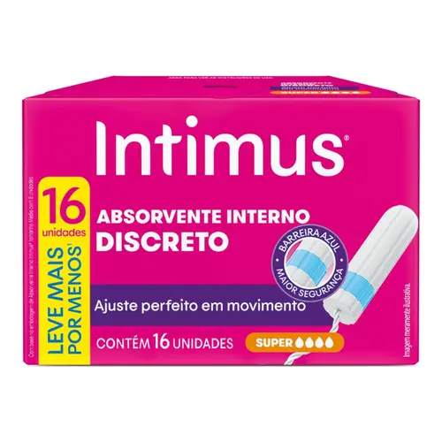 ABSORVENTE INTERNO INTIMUS SUPER PAGUE 15 LEVE 16 UNIDADES