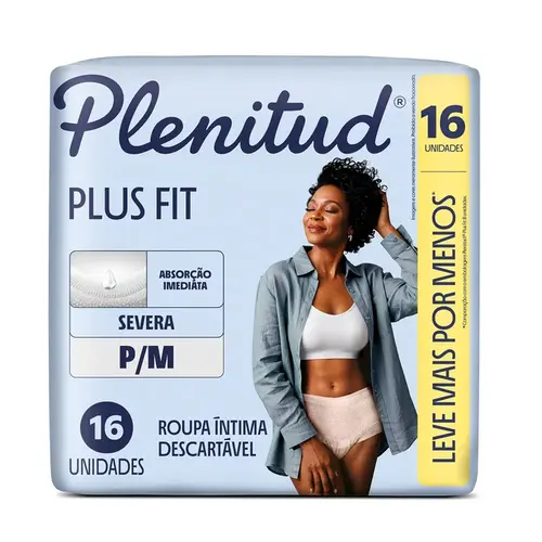 ROUPA INTIMA DESCARTAVEL PLENITUD PLUS FIT P/M 16 UNIDADES - ABSORÇÃO INTENSA