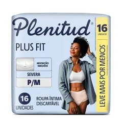 ROUPA INTIMA DESCARTAVEL PLENITUD PLUS FIT P/M 16 UNIDADES - ABSORÇÃO INTENSA