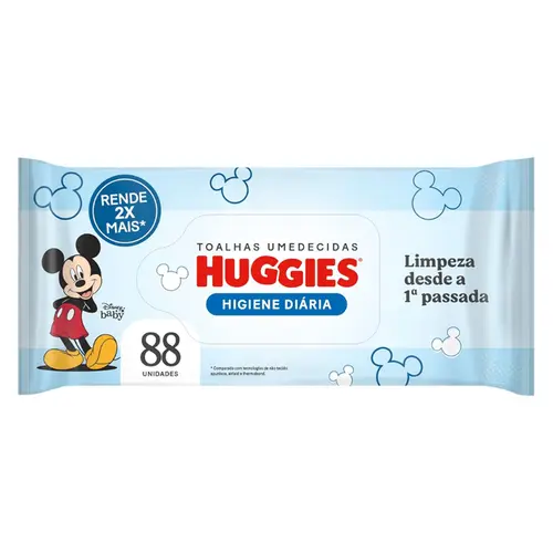 LENÇO UMEDECIDO HUGGIES COM 88 UNIDADES - TRIPLA PROTEÇÃO
