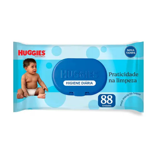 LENÇO UMEDECIDO HUGGIES HIGIENE DIÁRIA COM 88 UNIDADES