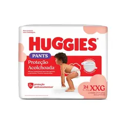 FRALDA HUGGIES ROUPINHA PANTS PROTEÇÃO ACOLCHOADA XXG 24 UNIDADES