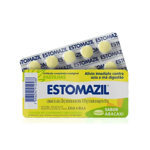 ESTOMAZIL ABACAXI COM 10 PASTILHAS MASTIGÁVEIS