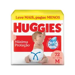 FRALDA HUGGIES MAXIMA PROTEÇÃO M 66 UNIDADES