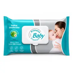 LENÇO UMEDECIDO PRIMEIRO BABY PREMIUM 100 UNIDADES