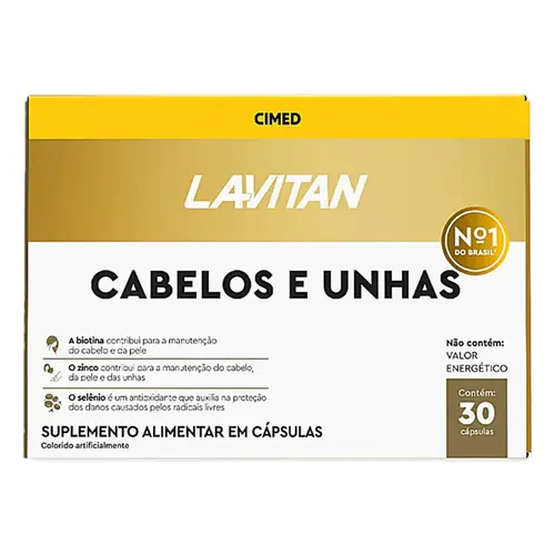 SUPLEMENTO LAVITAN HAIR CABELOS E UNHAS 30 CÁPSULAS