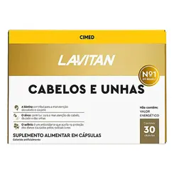 SUPLEMENTO LAVITAN HAIR CABELOS E UNHAS 30 CÁPSULAS