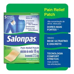 SALONPAS ADESIVO PATCH RELIEF COM 5 UNIDADES