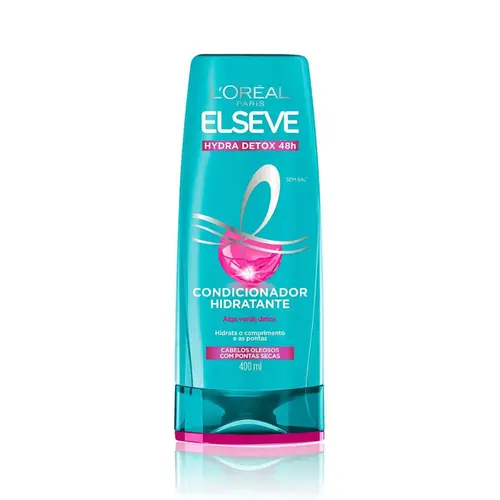 CONDICIONADOR ELSEVE HYDRA-DETOX 400ML - PURIFICA DA RAIZ AS PONTAS