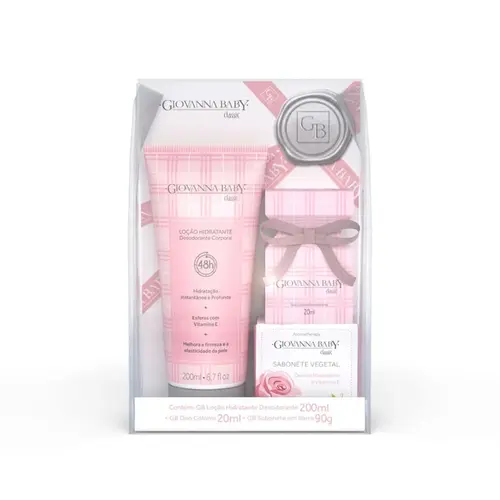 KIT GIOVANNA BABY CLASSIC LOÇÃO HIDRATANTE 200ML + COLÔNIA 20ML + SABONETE 90G