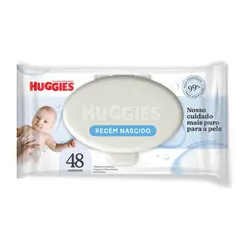 LENÇO UMEDECIDO HUGGIES RECEM NASCIDO PURO E NATURAL 48 UNIDADES