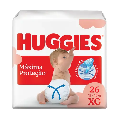 FRALDA HUGGIES MAXIMA PROTEÇÃO XG 26 UNIDADES