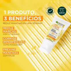 PROTETOR SOLAR HIDRATANTE FACIAL GARNIER MATTE VITAMINA C FPS30 40G