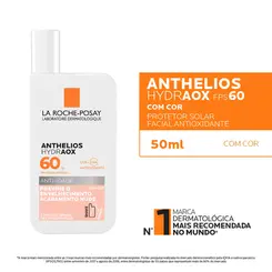 PROTETOR SOLAR FACIAL LA ROCHE POSAY ANTHELIOS HYDRAOX FPS60 ANTI-IDADE COM COR 50G