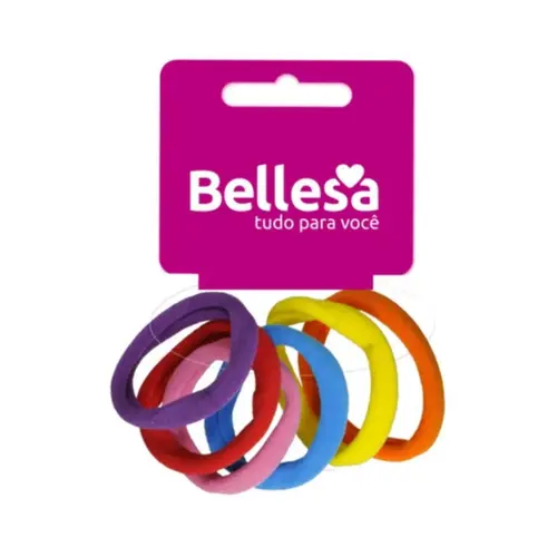 BELLESA ELASTICO DE CABELO MEIA PASTEL COM 6UN 0723B