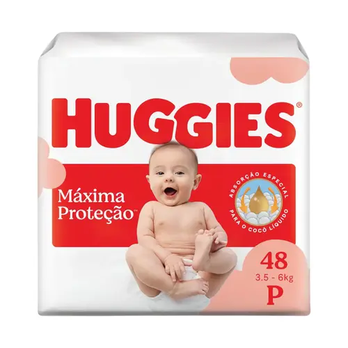FRALDA HUGGIES MAXIMA PROTEÇÃO P 48 UNIDADES