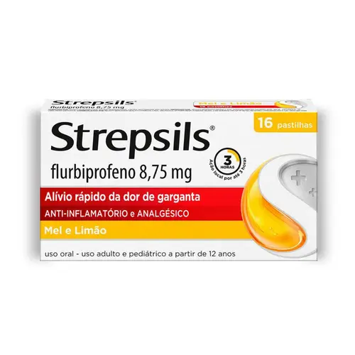 PASTILHAS PARA GARGANTA MEL E LIMAO STREPSILS 16 UNIDADES
