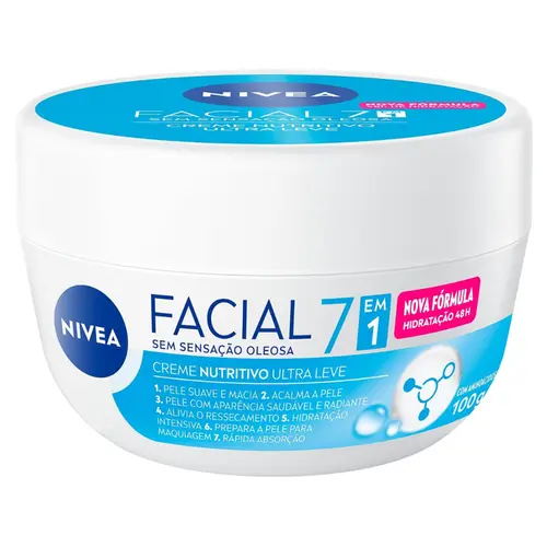 CREME HIDRATANTE FACIAL NUTRITIVO NIVEA – HIDRATAÇÃO INTENSA E MACIEZ 100G