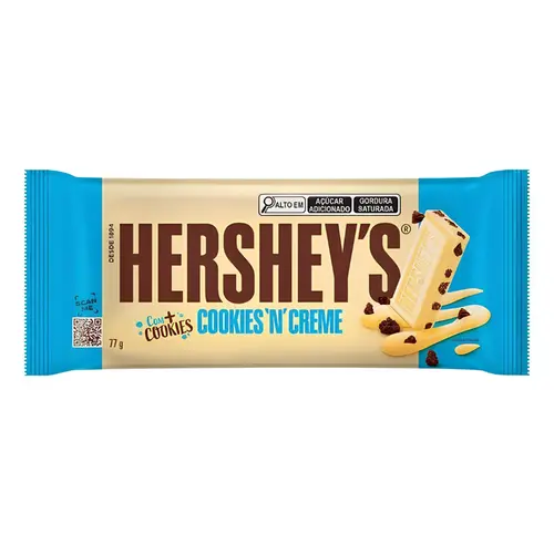 BARRA DE CHOCOLATE HERSHEYS COOKIES CREME 77G