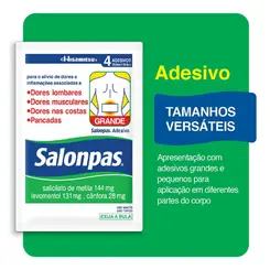 SALONPAS ADESIVO GRANDE COM 4 UNIDADES