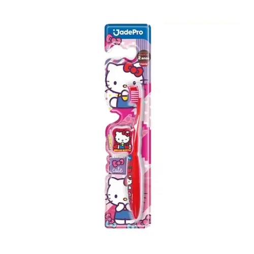ESCOVA DE DENTE JADEPRO HELLO KITTY MACIA COM PROTEÇÃO