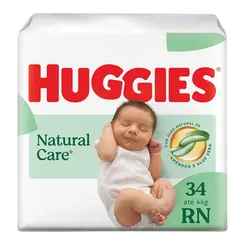 FRALDA HUGGIES NATURAL CARE RN 34 UNIDADES