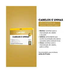 SUPLEMENTO LAVITAN HAIR CABELOS E UNHAS COM 60 CAPSULAS