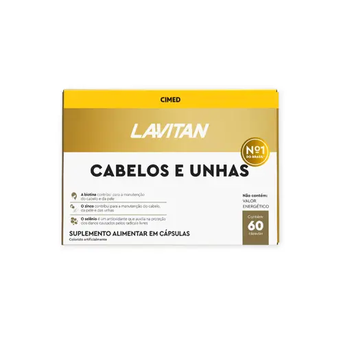 SUPLEMENTO LAVITAN HAIR CABELOS E UNHAS COM 60 CAPSULAS