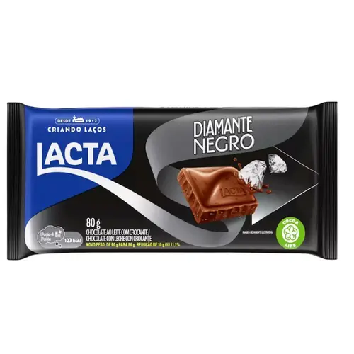 CHOCOLATE DIAMANTE NEGRO LACTA 80G