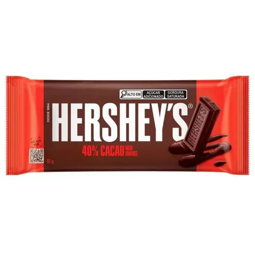 BARRA DE CHOCOLATE MEIO AMARGO HERSHEYS 82G