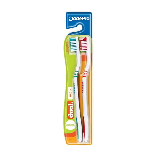 ESCOVA DE DENTE JADEPRO PRO DUAL MACIA 2UN