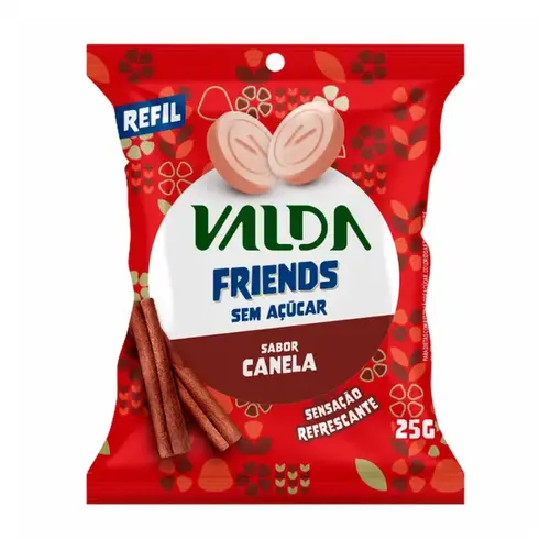 VALDA FRIENDS PASTILHAS - CANELA SEM ACUCAR 25G