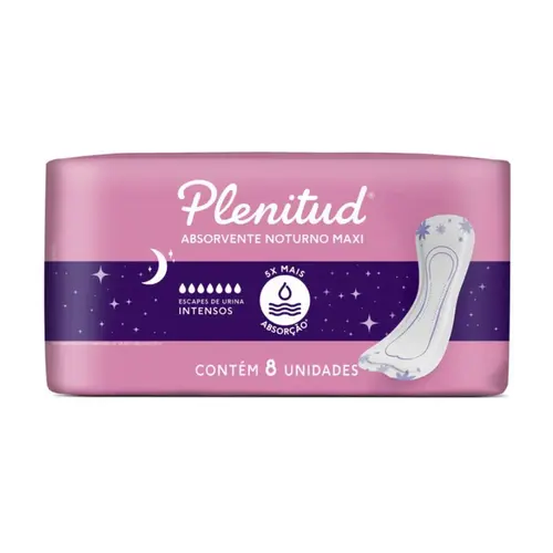 ABSORVENTE PLENITUDE FEMME NOTURNO INTENSO S/ ABAS 8 UNIDADES