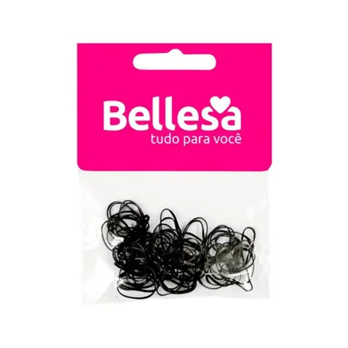 BELLESA ELASTICO DE CABELO SILICONE PRETO COM 75 UN 0746BN