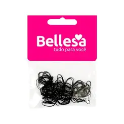 BELLESA ELASTICO DE CABELO SILICONE PRETO COM 75 UN 0746BN