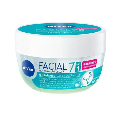 CREME HIDRATANTE FACIAL EM GEL ÁCIDO HIALURÔNICO E PEPINO NIVEA – HIDRATAÇÃO LEVE E REFRESCANTE 100G