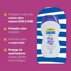 SUNDOWN KIDS PROTETOR SOLAR INFANTIL CORPO E ROSTO FPS60 120ML