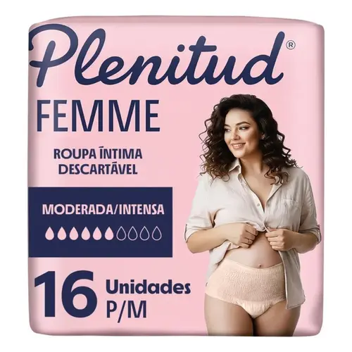 ROUPA INTIMA DESCARTAVEL PLENITUD FEMME P/M 16 UNIDADES