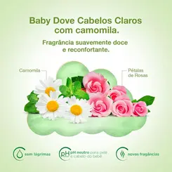 SHAMPOO DOVE BABY HIDRATAÇÃO GLICERINADA COM CAMOMILA PARA CABELOS CLAROS 200ML